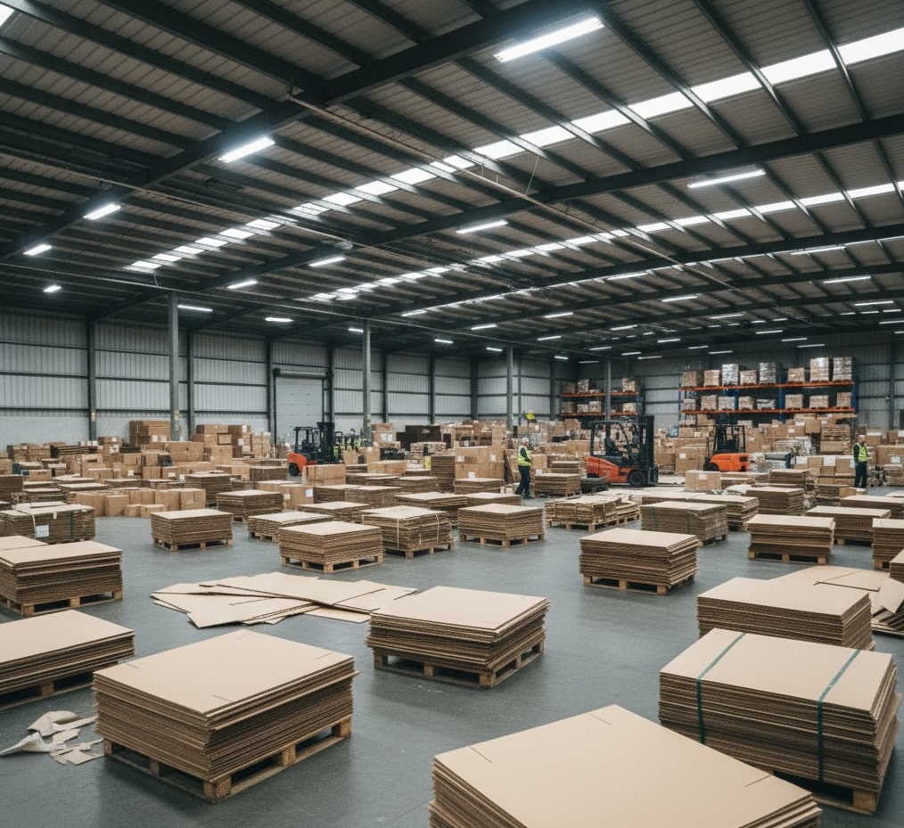 Box Atlanta warehouse — thousands of boxes sorted and ready for businesses